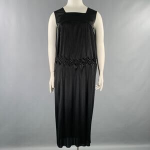 COMME des GARCONS Size L Black Polyester Pleated Sleeveless Long Dress